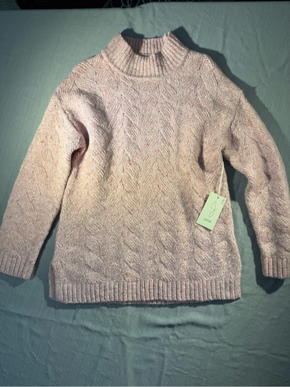 Joie Light Blush Cable Knit Turtleneck Sweater